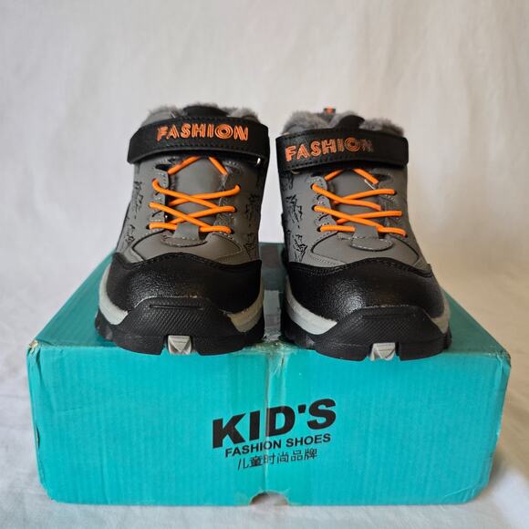 Kid's Fashion Shoes Hiking Kids 1.5 (EU 33) Gray Black Antiskid NIB - Picture 4 of 14